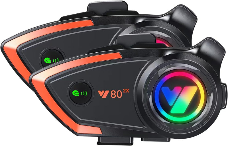 Casco de motocicleta Bluetooth 1,640.4 ft 2 riders casco Bluetooth...