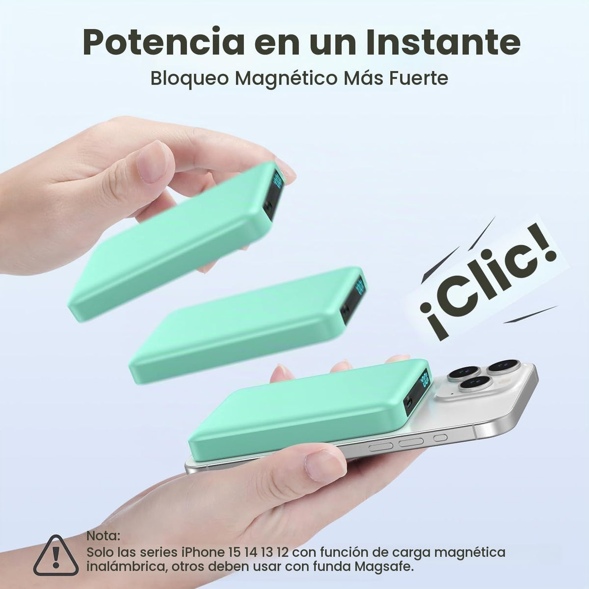 HHETP Cargador portátil magnético de 10800 mAh para batería Magsafe...