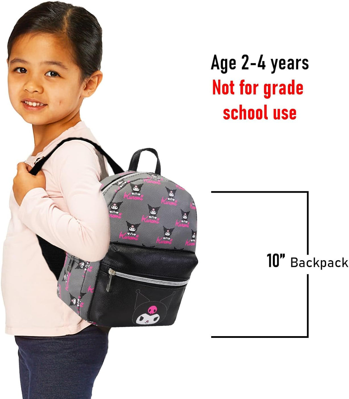 Hello Kitty Kuromi Mini mochila para niñas, mochila de piel sintéti...