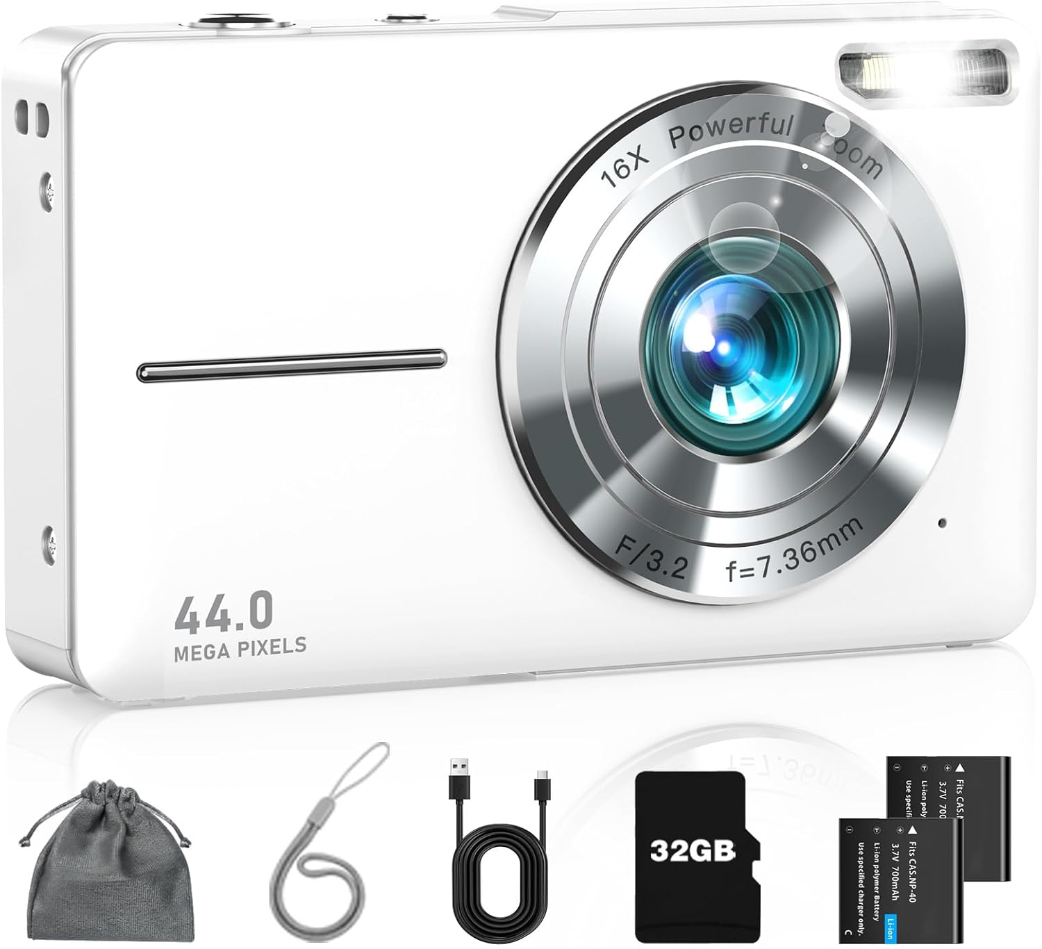 Cámara digital FHD 1080P apuntar y disparar cámara con tarjeta de 3...