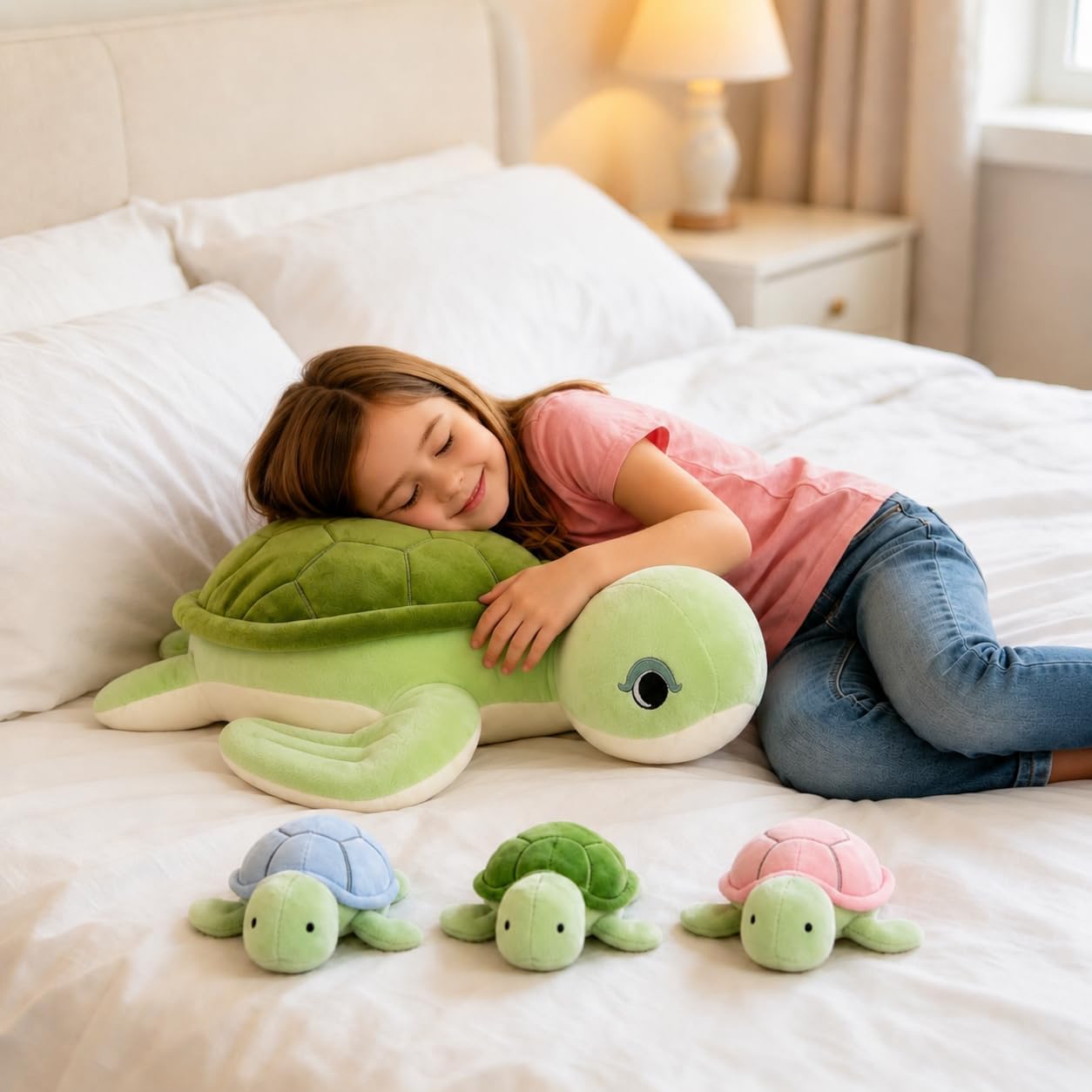 MMguai Mommy Turtle - Animales de peluche con bebés en el interior,...