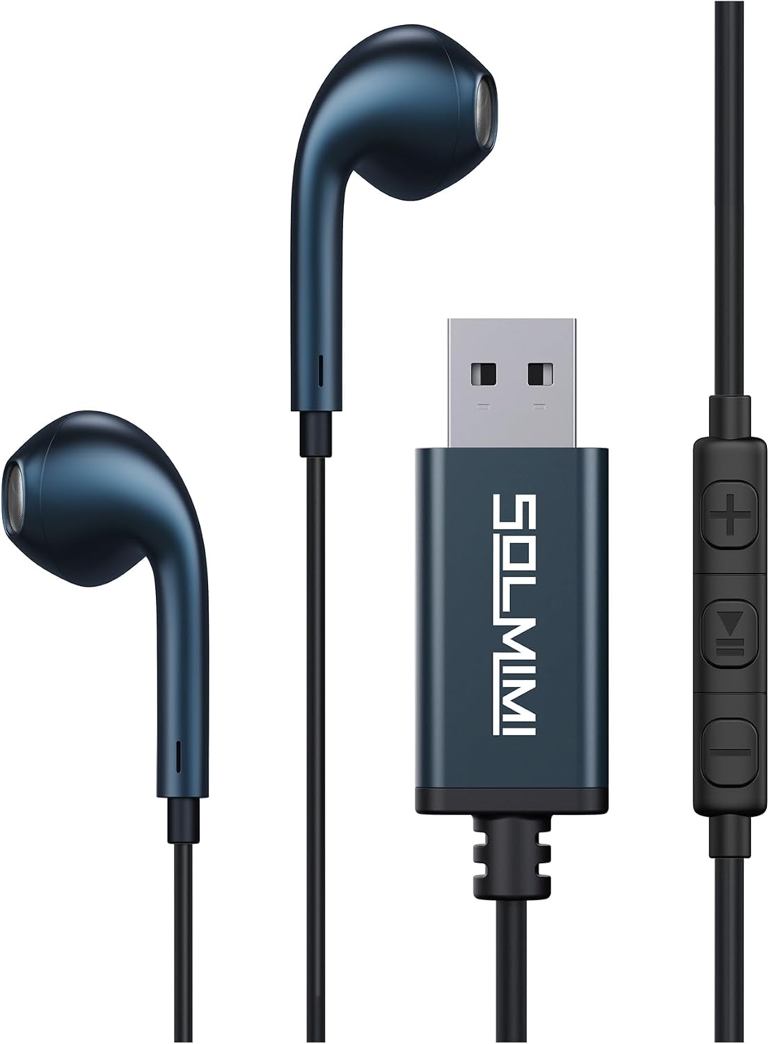 Auriculares USB con micrófono para PC con cable, auriculares USB-A...