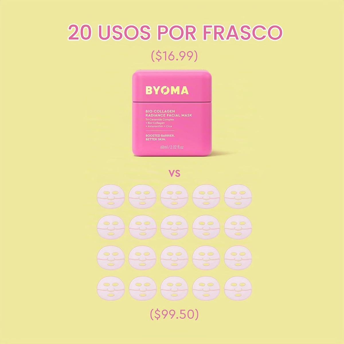 BYOMA - Mascarilla facial de bio-colágeno - Mascarilla despegable p...