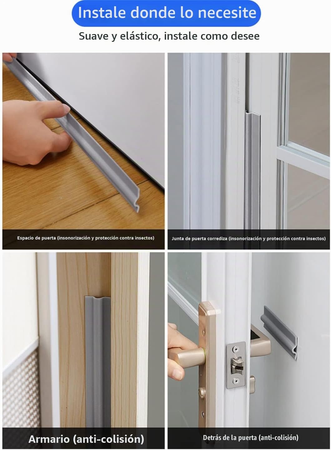 Tira de sellado autoadhesiva para huecos de ventanas de 80 pulgadas...