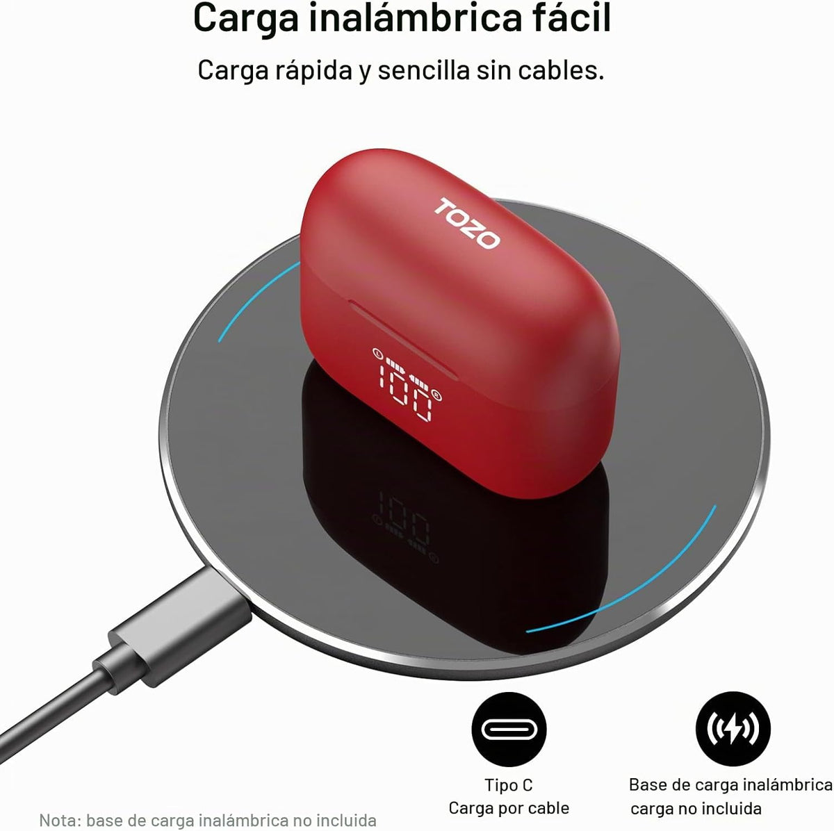 Auriculares inalámbricos TOZO T20 con tiempo de reproducción de 97...