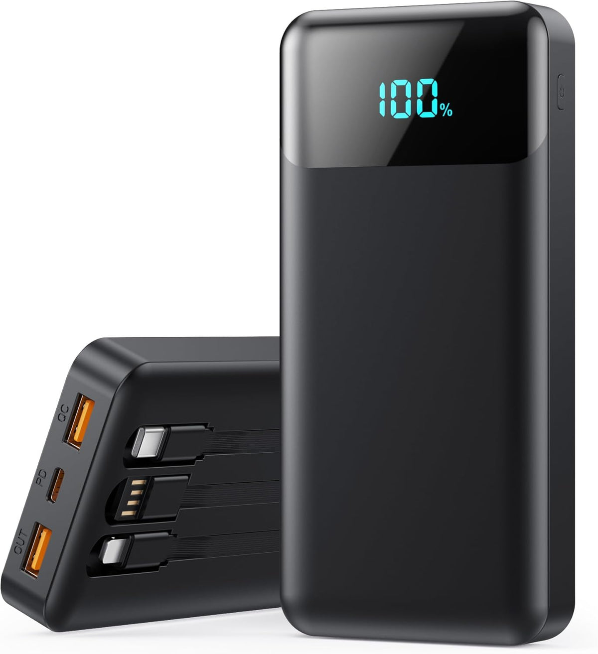 Cargador portátil de 40800 mAh con 3 cables integrados, carga rápid...