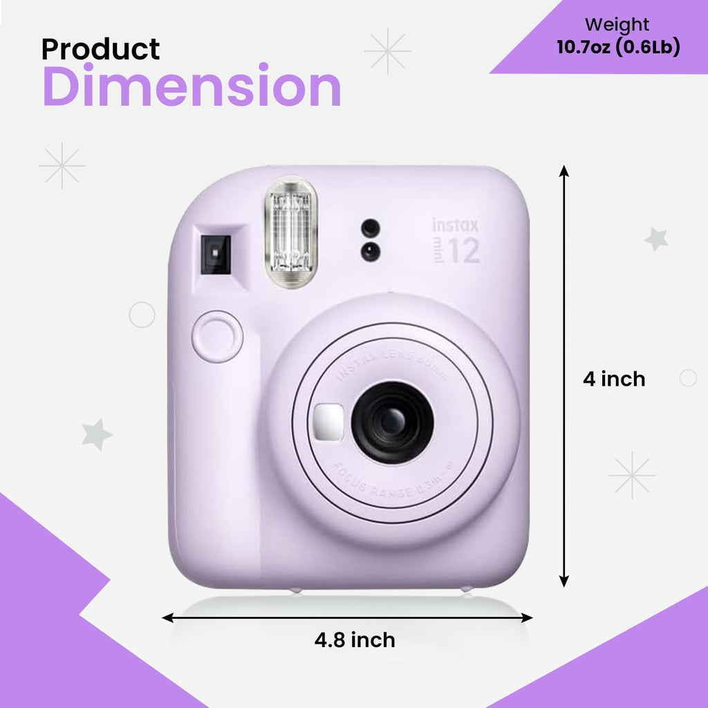FUJIFILM Instax Mini 12 Paquete de Vacaciones 2025 - Morado Lila |...