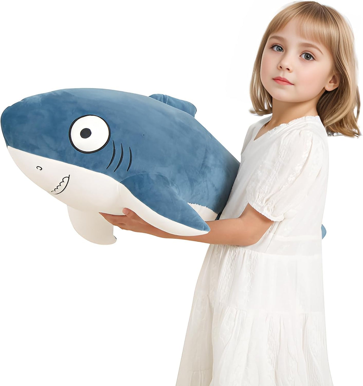 Peluche de tiburones gigantes azules de 32 pulgadas, animales de pe...