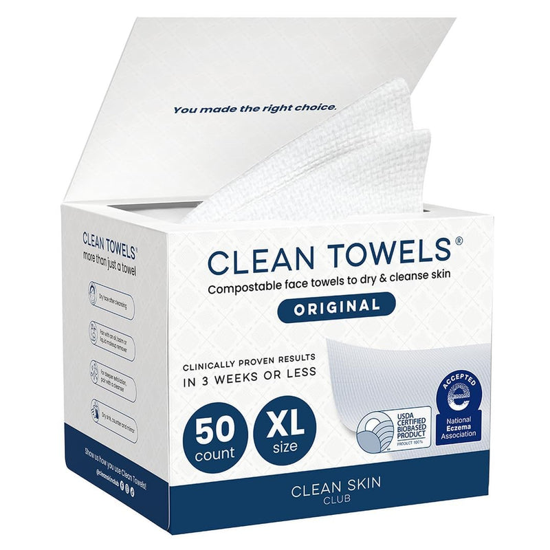 Clean Skin Club Toallas Faciales XL - USDA Biobased