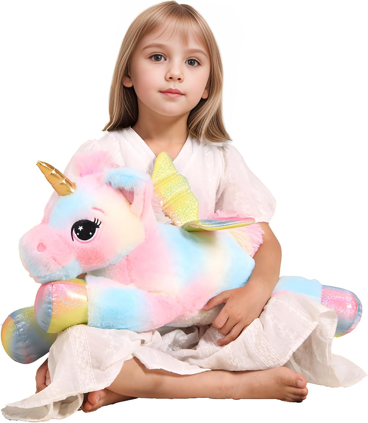 FFxiong Almohada de Peluche de Unicornio Grande de 24 Pulgadas de C...