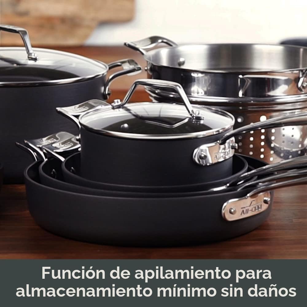 All-Clad Essentials - Juego de 4 sartenes antiadherentes anodizadas...