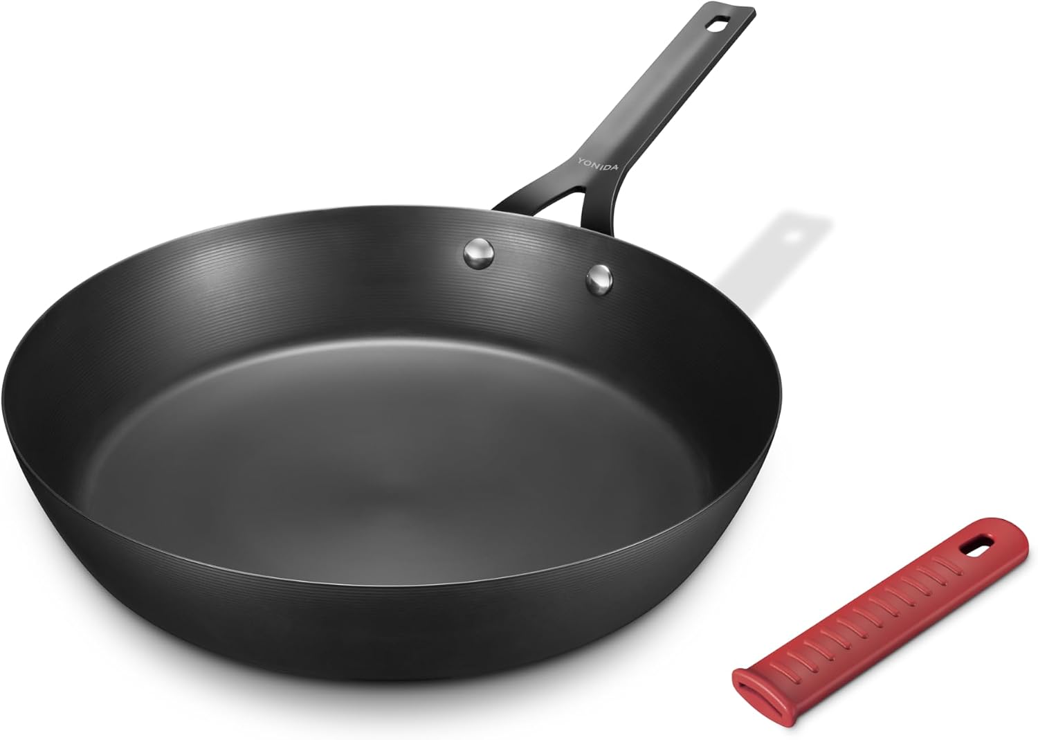 Yonida Sartén de acero al carbono, sartén antiadherente de 10 pulga...