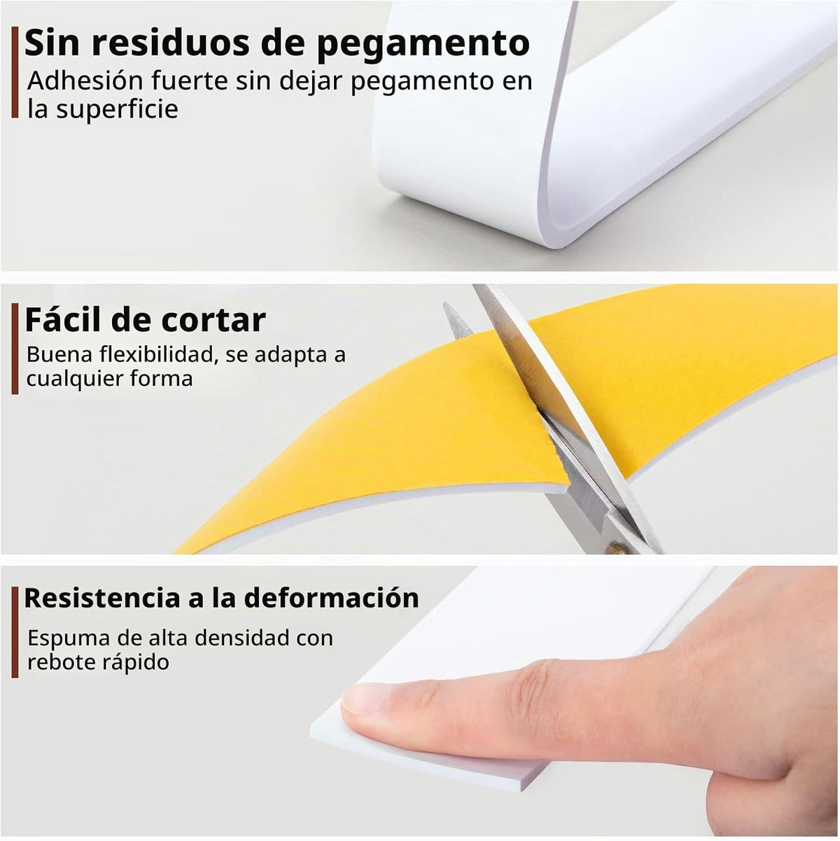 Yotache Cinta de Sellado de Goma Espuma Blanca 2" x 1\/8",...