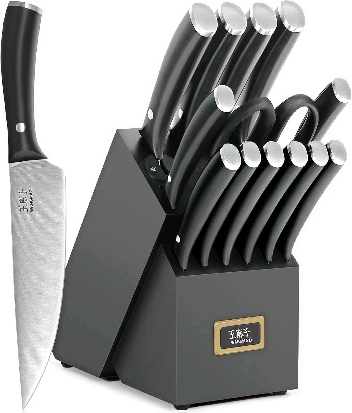 Juego de cuchillos forjados de acero inoxidable de alto carbono par...