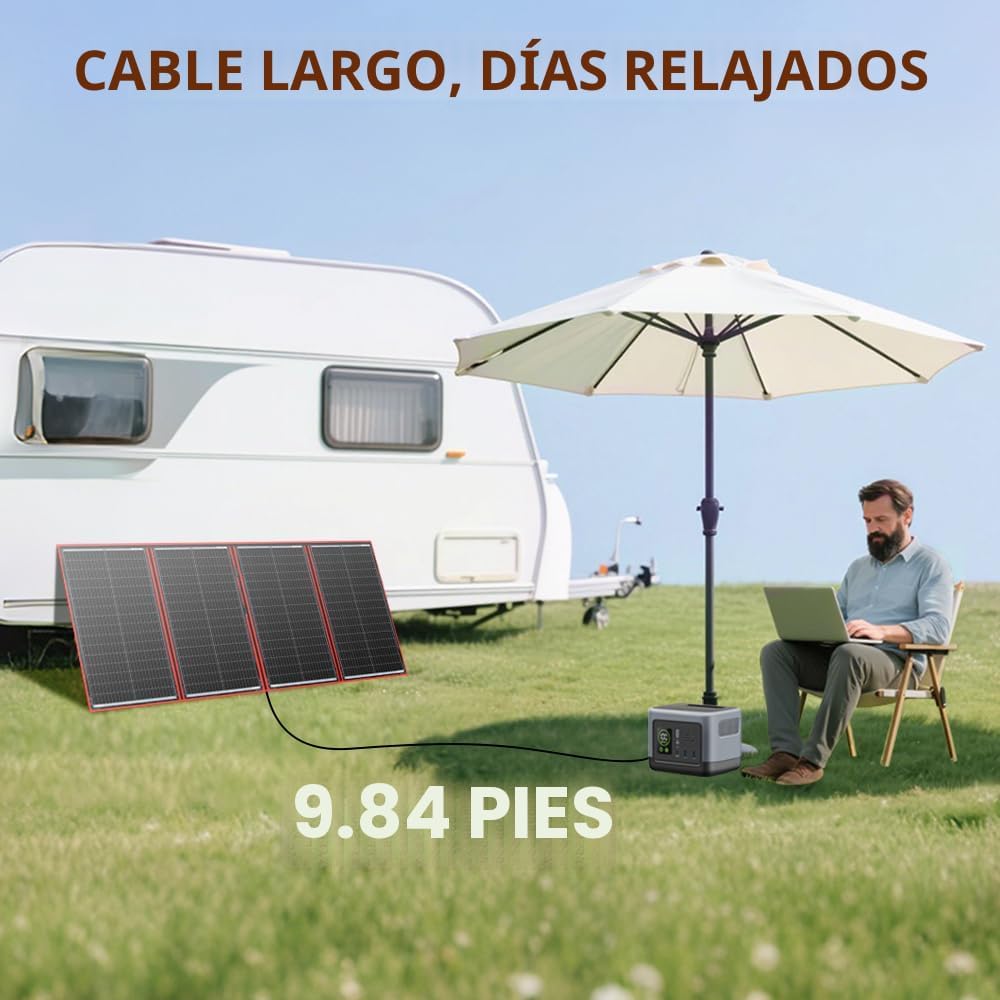 DOKIO Kit de panel solar plegable portátil de 300W para carga de ba...