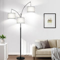 Lámpara de pie regulable, lámpara de pie de arco negro de 3 luces,...