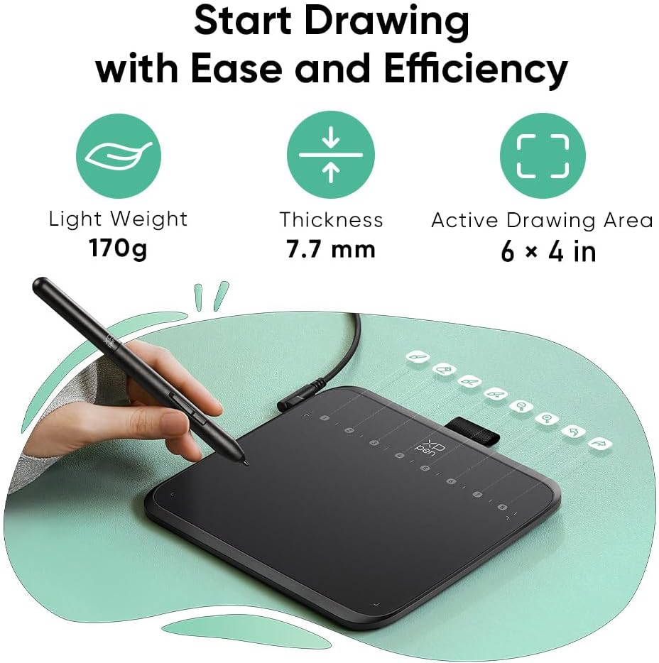 XPPen Deco 640 - Tableta de dibujo con 16384 niveles de presión sen...