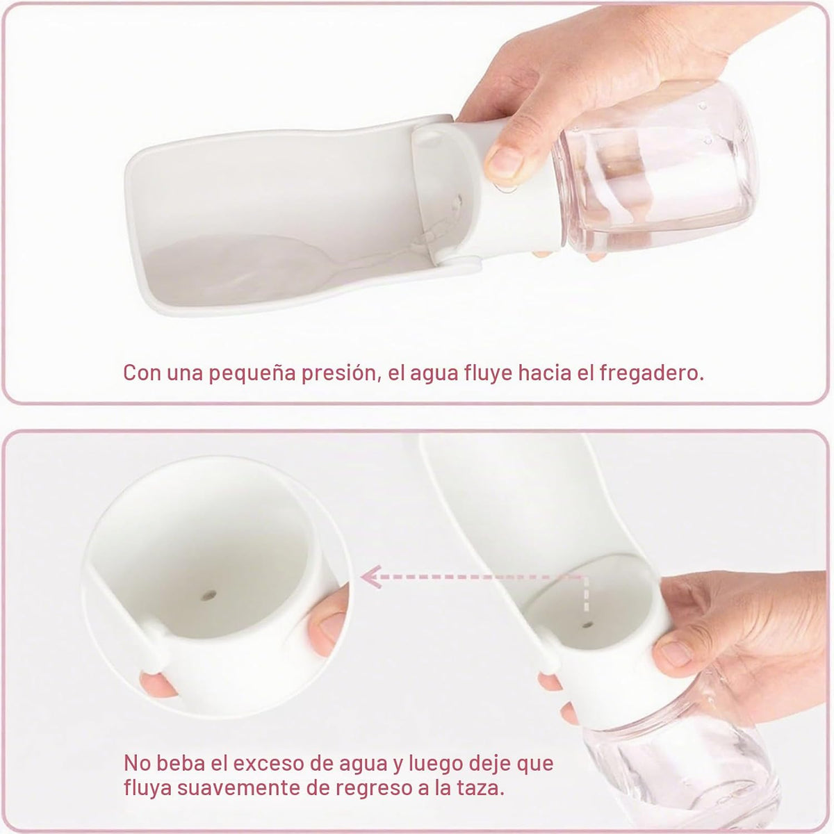 AIKIDS - Botella de agua portátil para perros plegable | Dispensado...