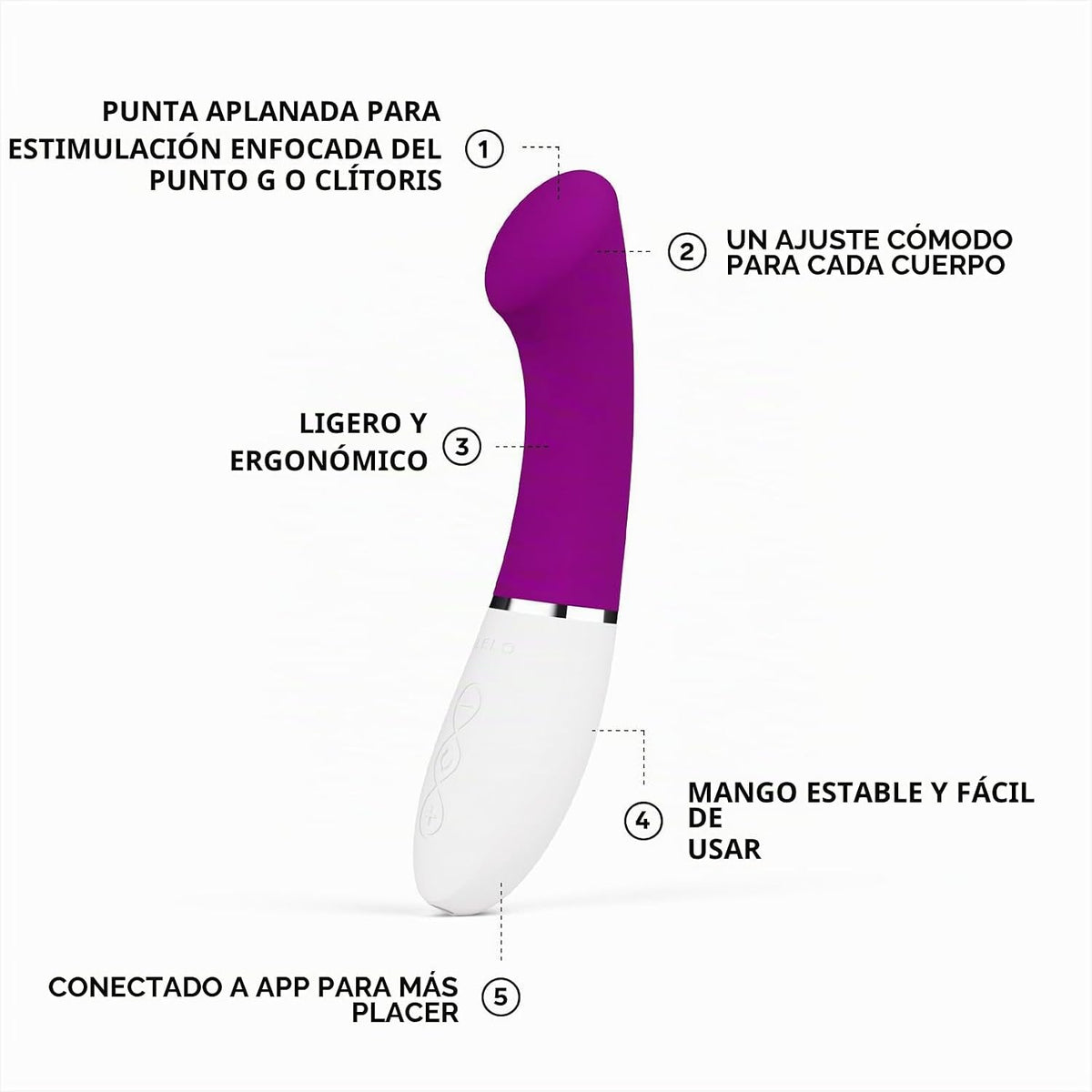 LELO Gigi 3 - Vibrador de punto G controlado por aplicación, 8 ajus...