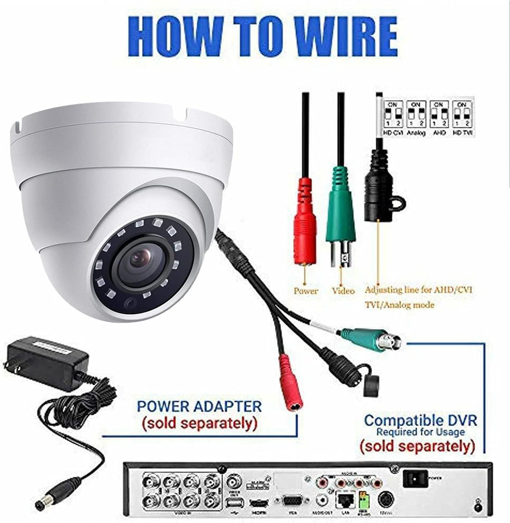 Cámara de seguridad CCTV de domo TVI AHD de 2MP, lente de 2.8mm con...