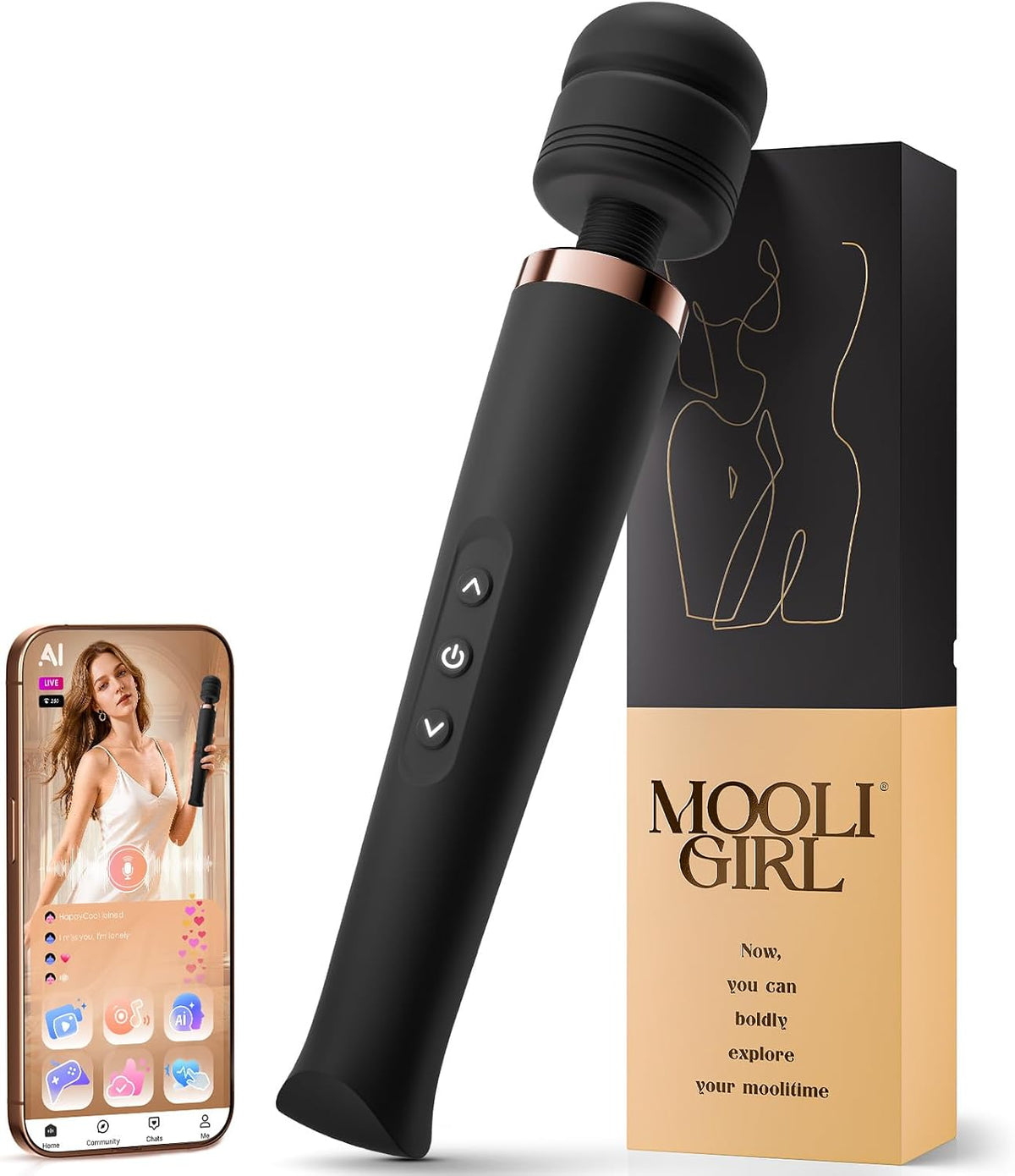 MOOLIGIRL - Varita vibradora, control de aplicación de juguetes par...
