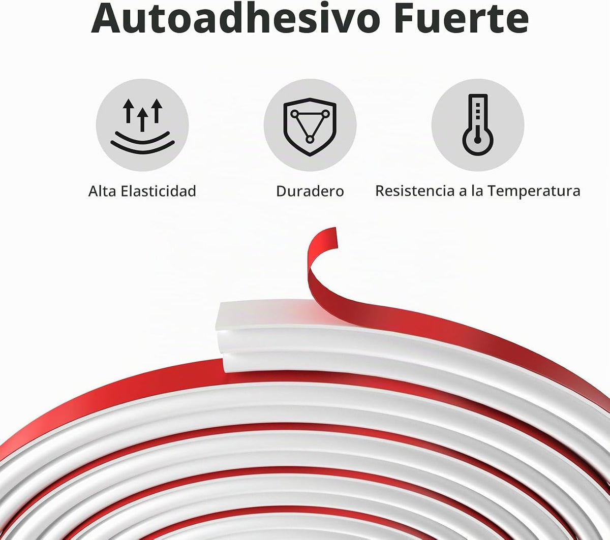 JSIWOTH Tira de sellado de goma autoadhesiva en forma de D de 6 met...