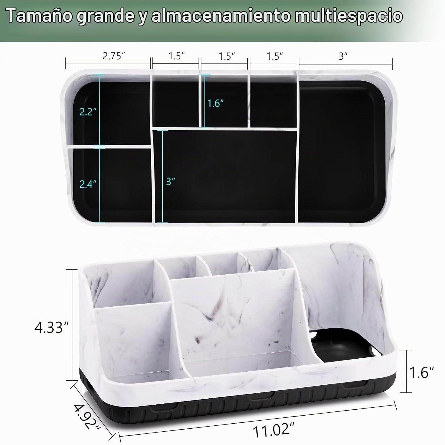 GFWARE Organizador de Encimera de Baño de Mármol - 7 Ranuras Desmon...