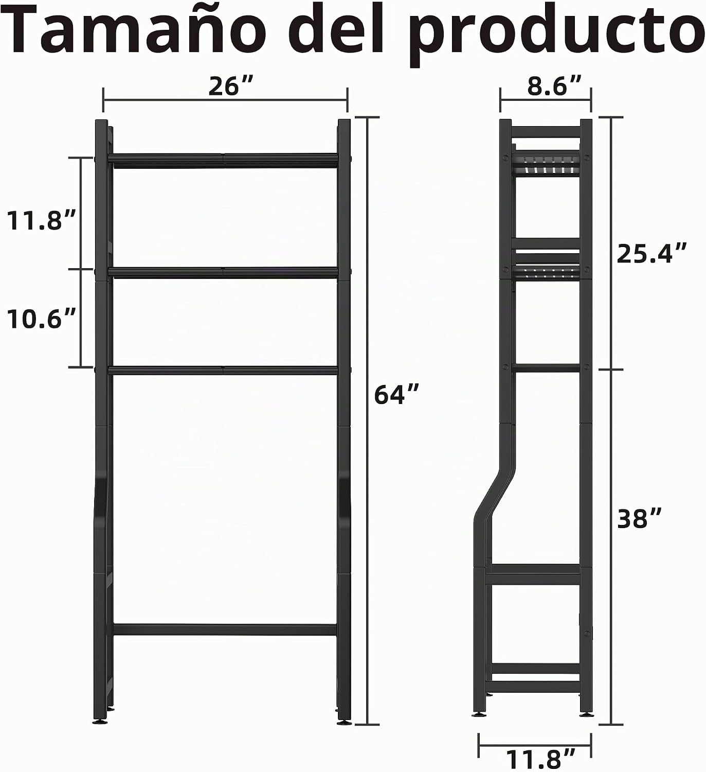 Livilord Estante de almacenamiento de 3 niveles sobre el inodoro co...