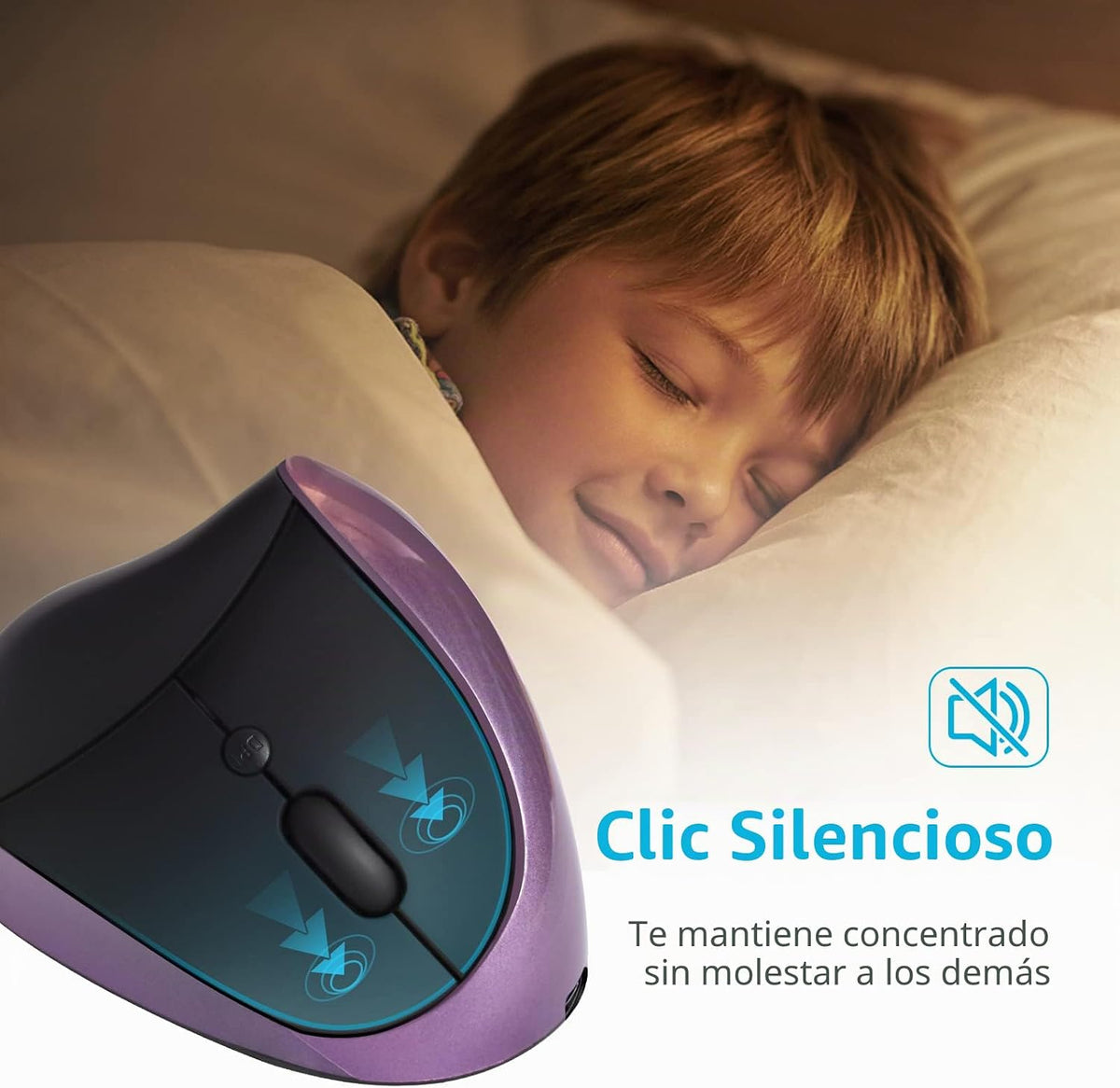Woddlffy Ratón Ergonómico Inalámbrico, Ratón Vertical Diestro Peque...