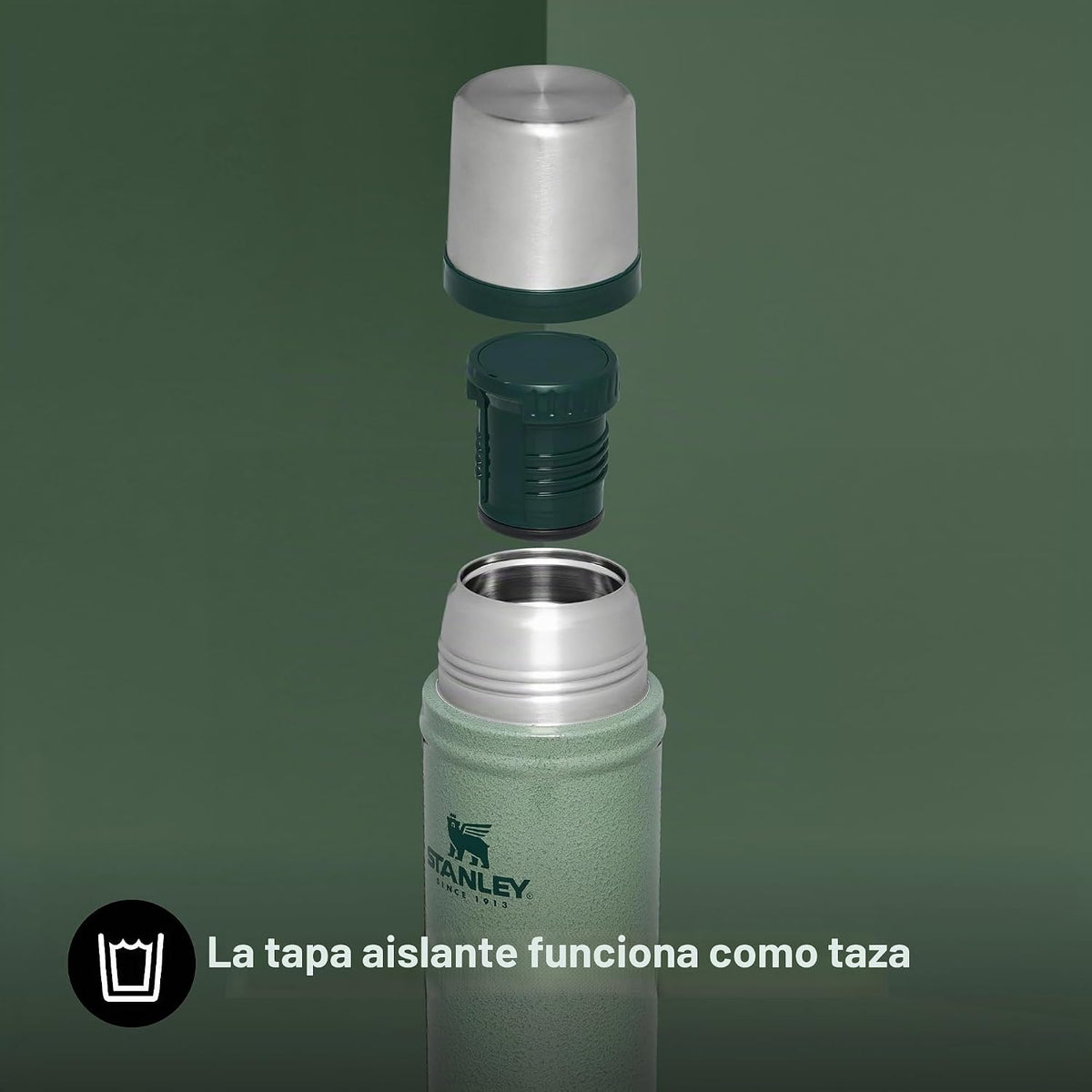 Botella termo Stanley 1913 Classic Legendary 0,59 L - Verde martill...