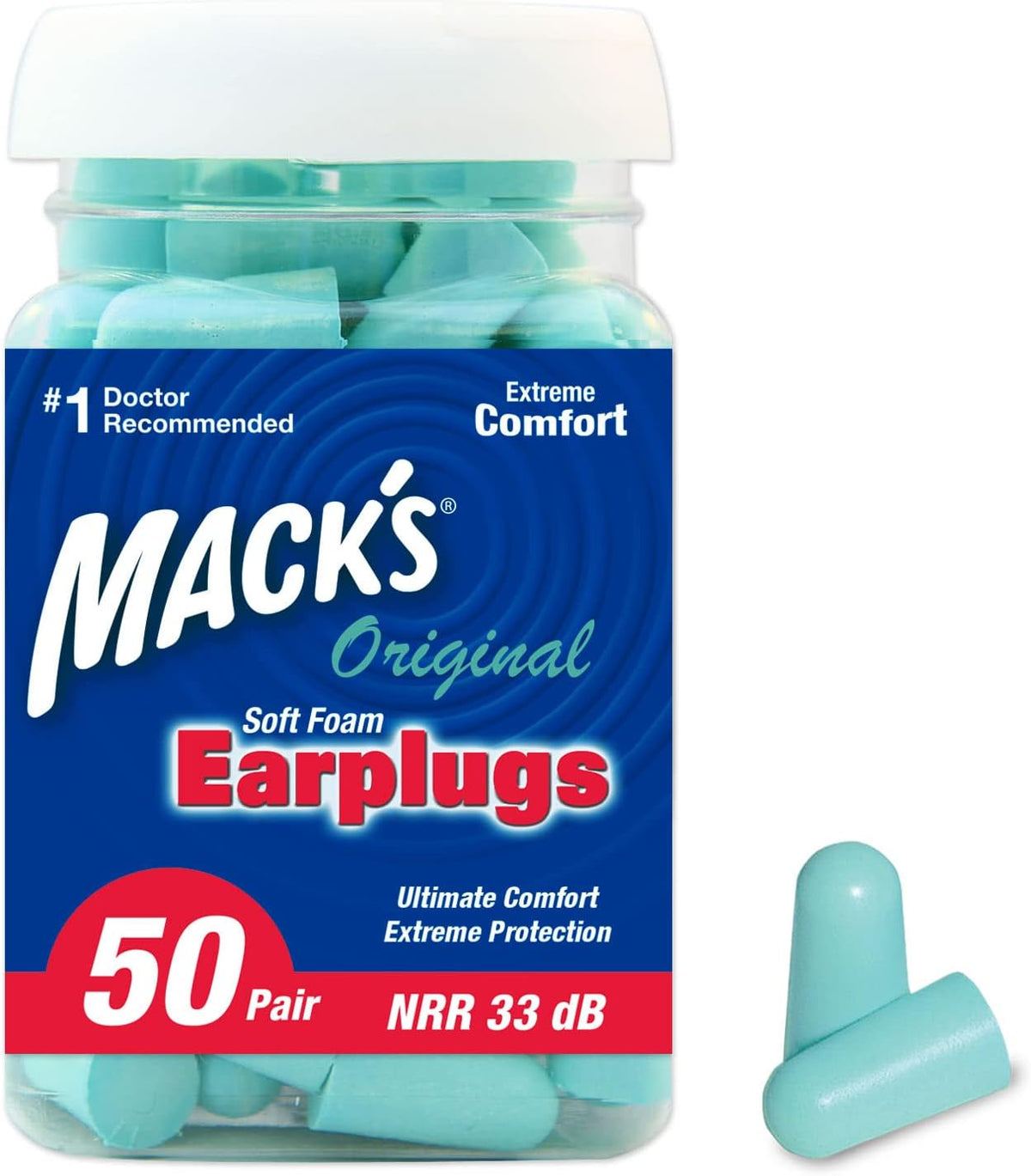 Mack's Tapones para los oídos originales de espuma suave, 50 pa...