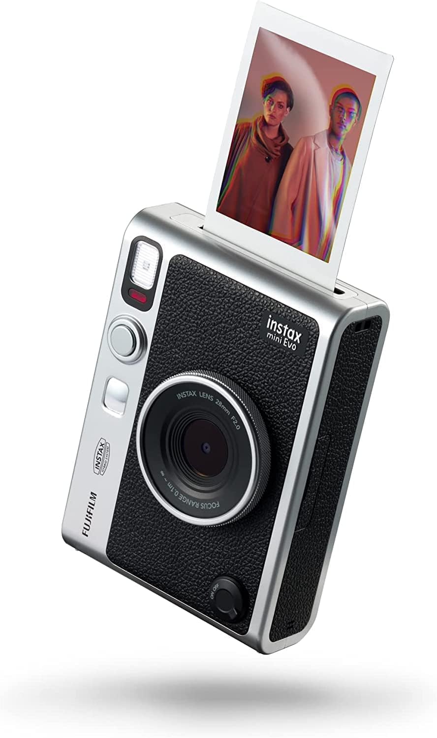 Cámara instantánea híbrida Fujifilm Instax Mini EVO negra + películ...