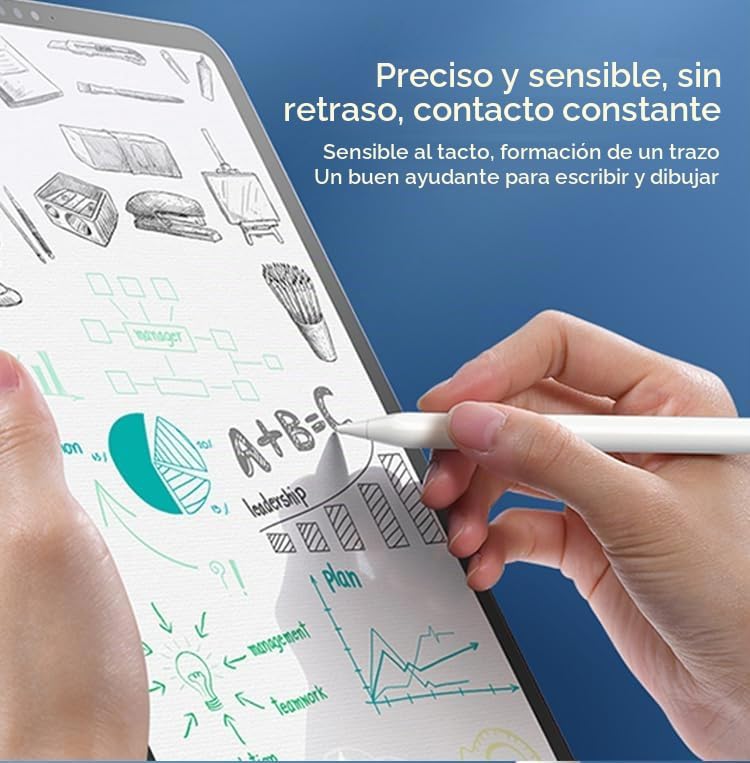 Lápiz para Apple iPad 2018-2025, lápiz capacitivo de carga rápida p...