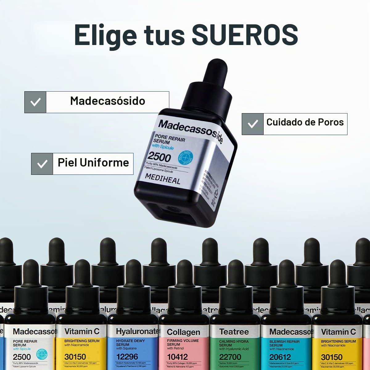 Mediheal Madecassoside - Suero reparador de poros de 1.35 onzas líq...
