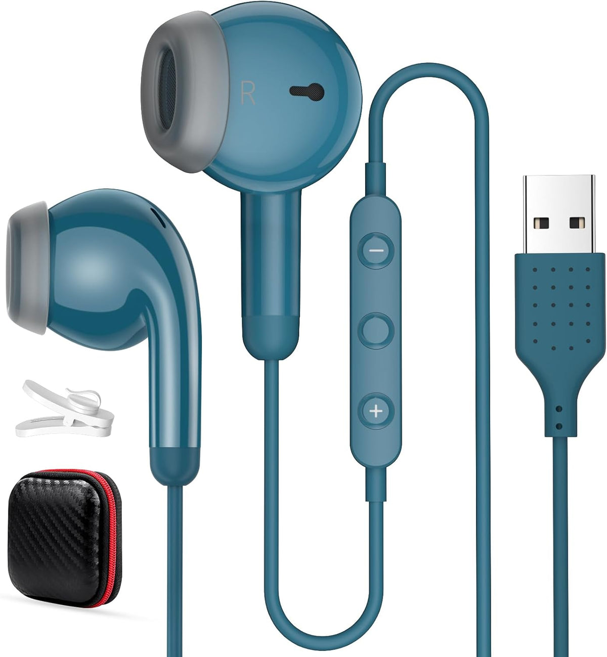 AIAUXAI Auriculares USB para PC,Auriculares con micrófono para comp...