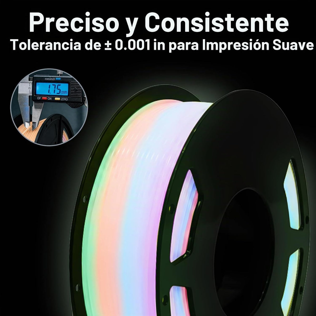 Meuymeu Filamento de seda multicolor 8P que brilla en la oscuridad...