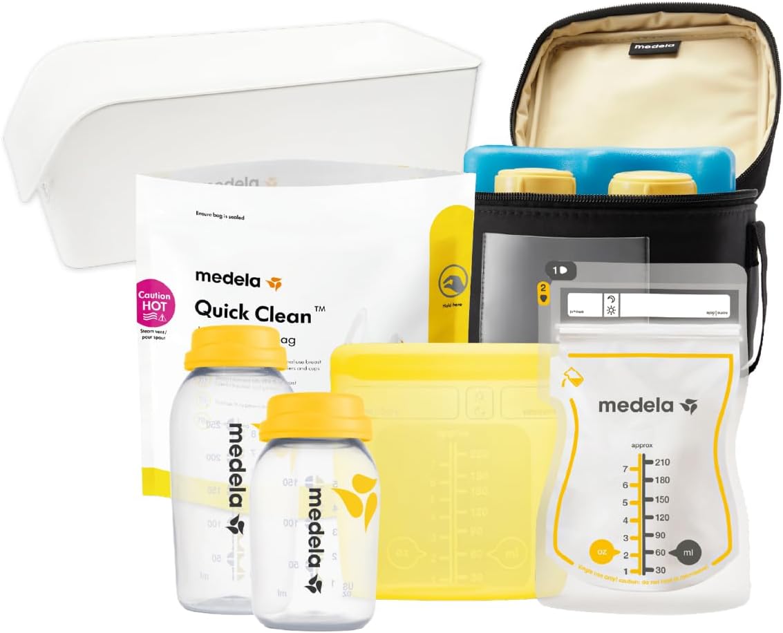 Medela Juego de almacenamiento de leche materna todo en uno, baby s...