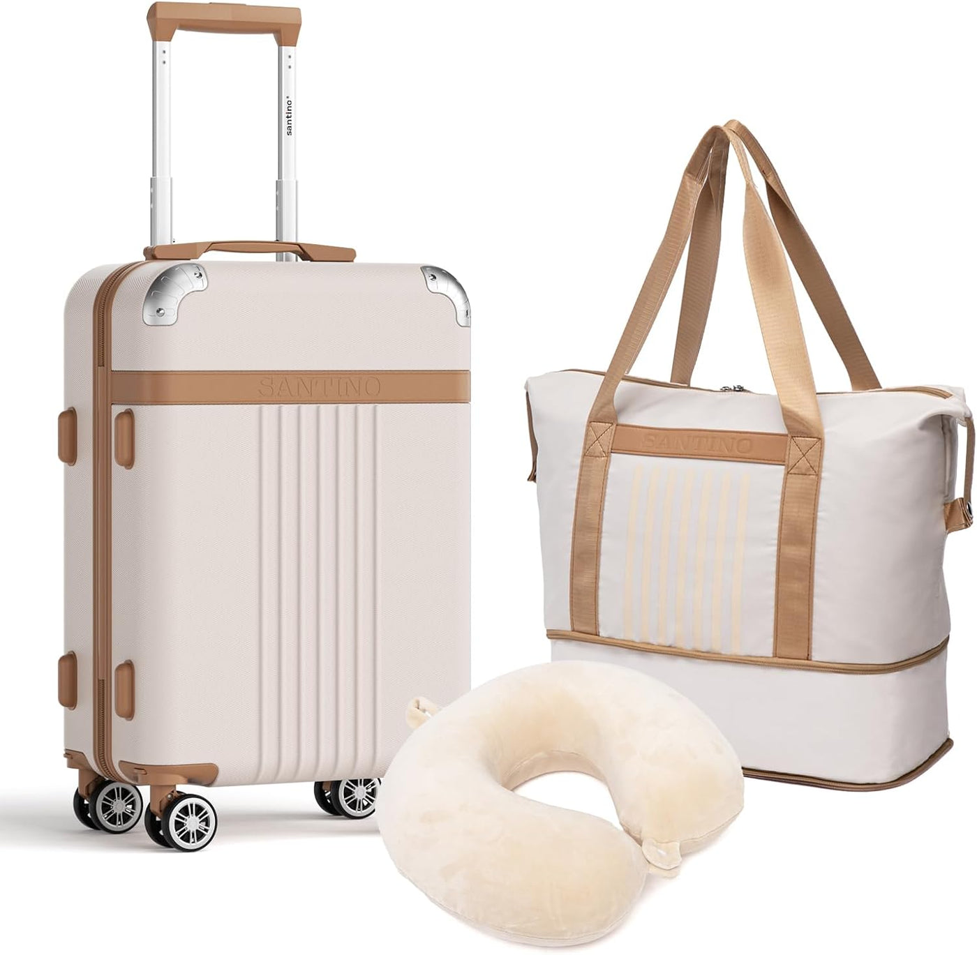 Santino Equipaje, Beige, Equipaje con rueda giratoria