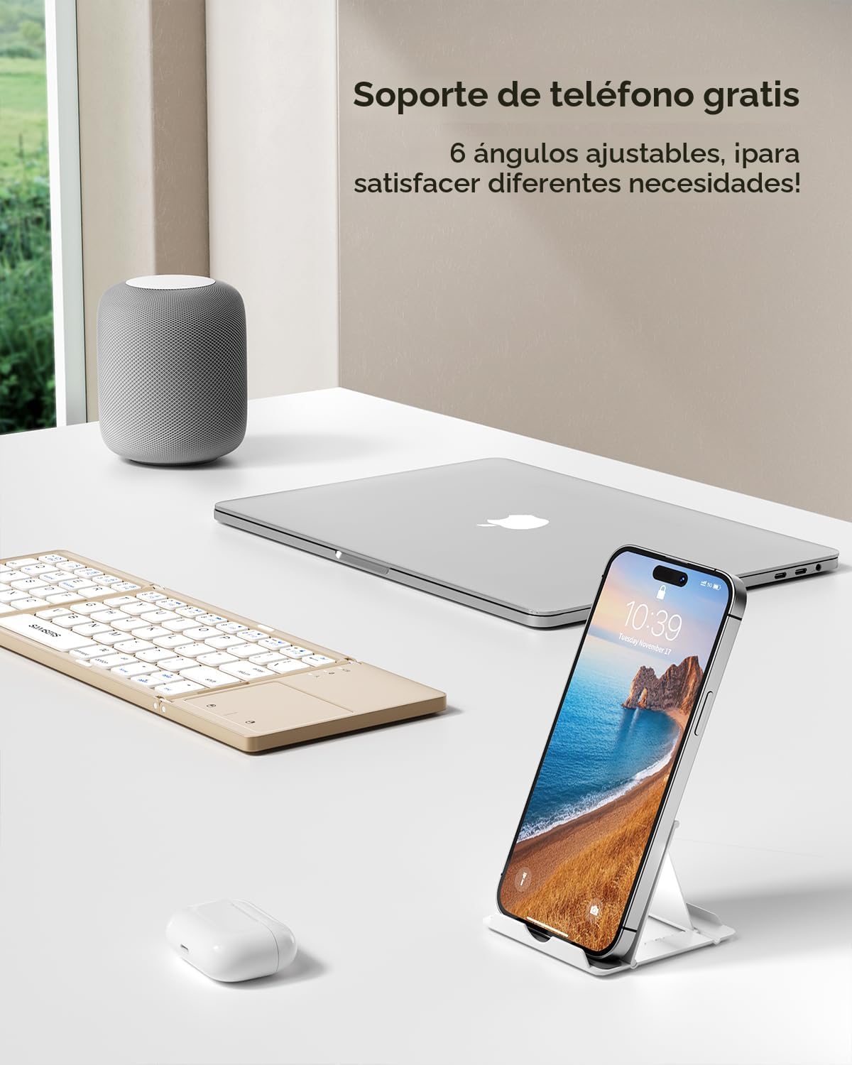 Samsers - Teclado plegable Bluetooth con panel táctil - Teclado ina...