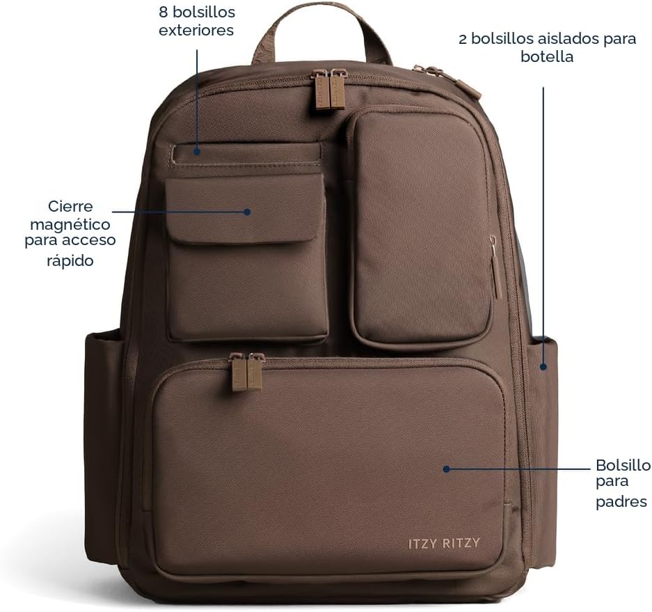 Itzy Ritzy Mochila para Pañales Utilitaria \u2013 Cuenta con 17 Bol...