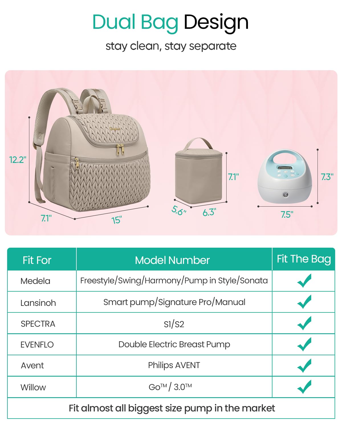 Bolsa para extractor de leche Qualyphant para Spectra S1\/S2 y Mede...