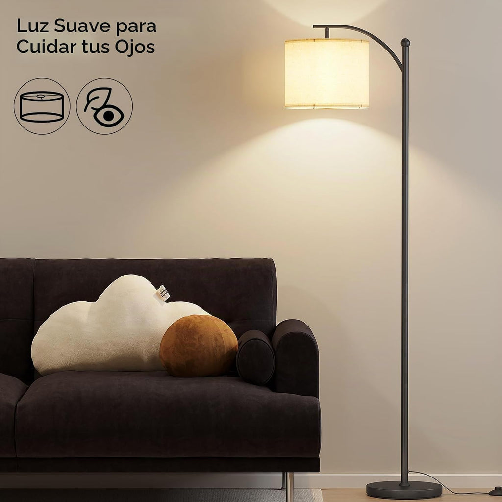 SUNMORY Lámpara de pie de arco, moderna lámpara de pie con bombilla...
