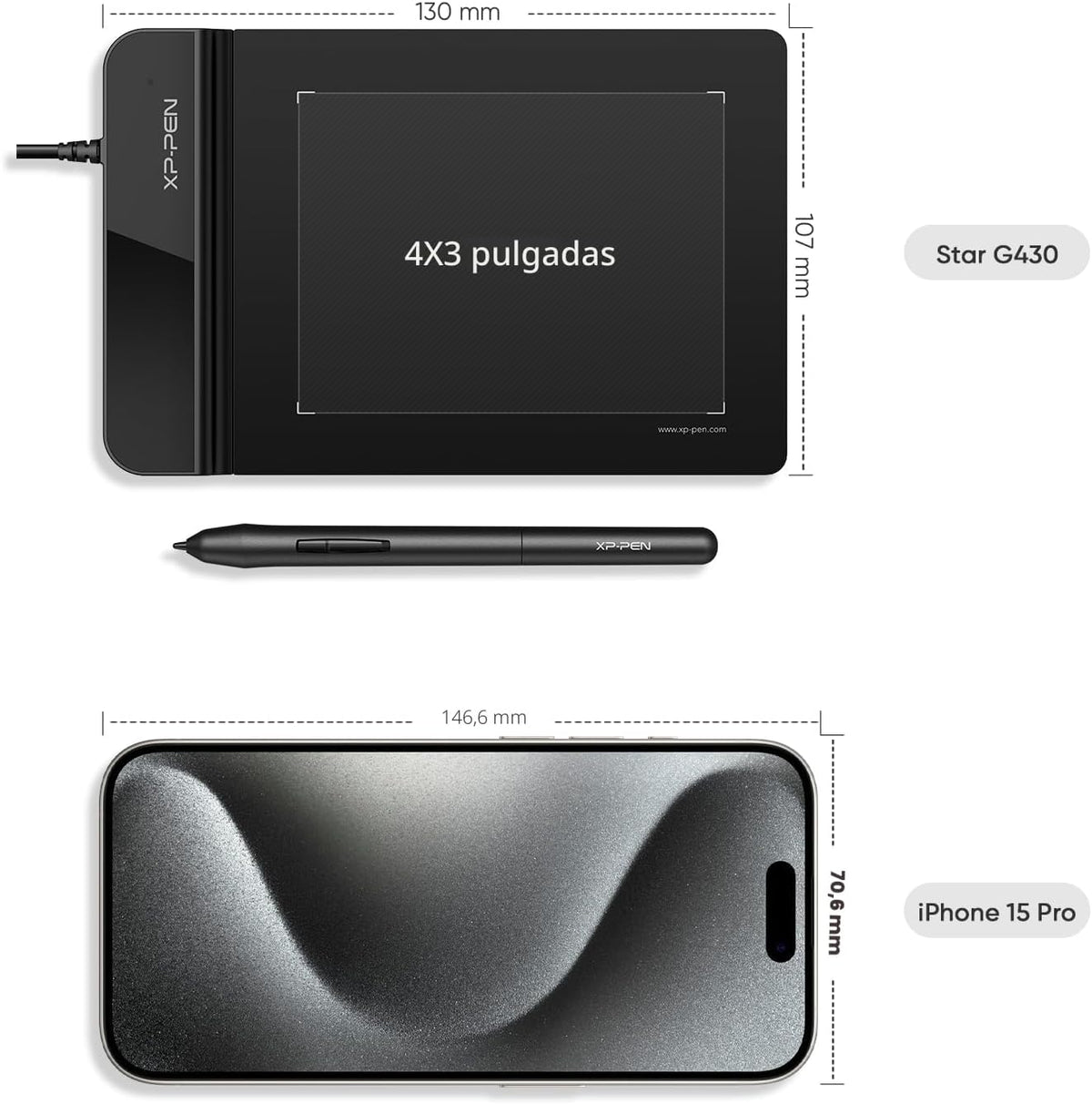 Tableta de dibujo XPPen G430S OSU, tableta de dibujo gráfico con lá...