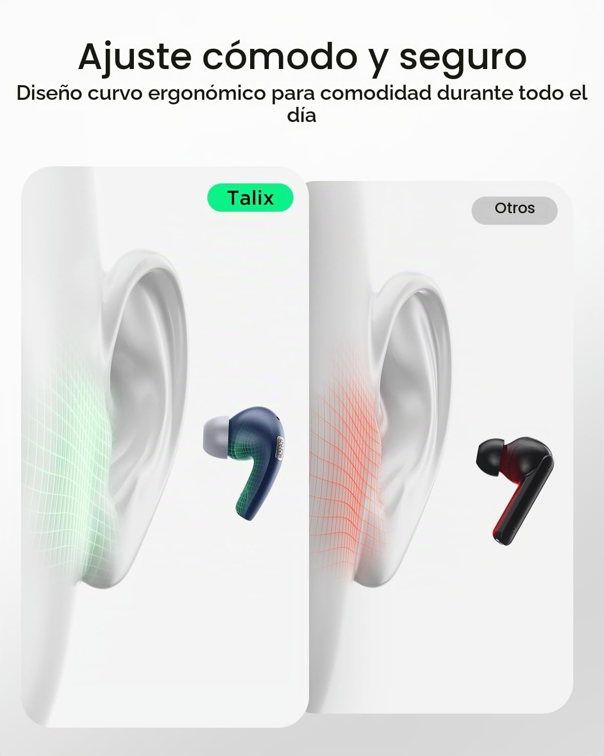 TALIX Auriculares con cancelación de ruido T30 con soporte para tel...