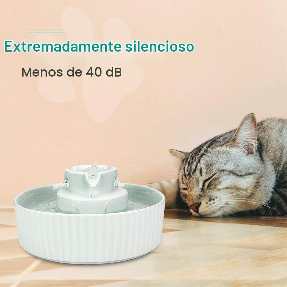Fuente de agua de cerámica para gatos, 2.1L\/71 onzas, fuente de ag...