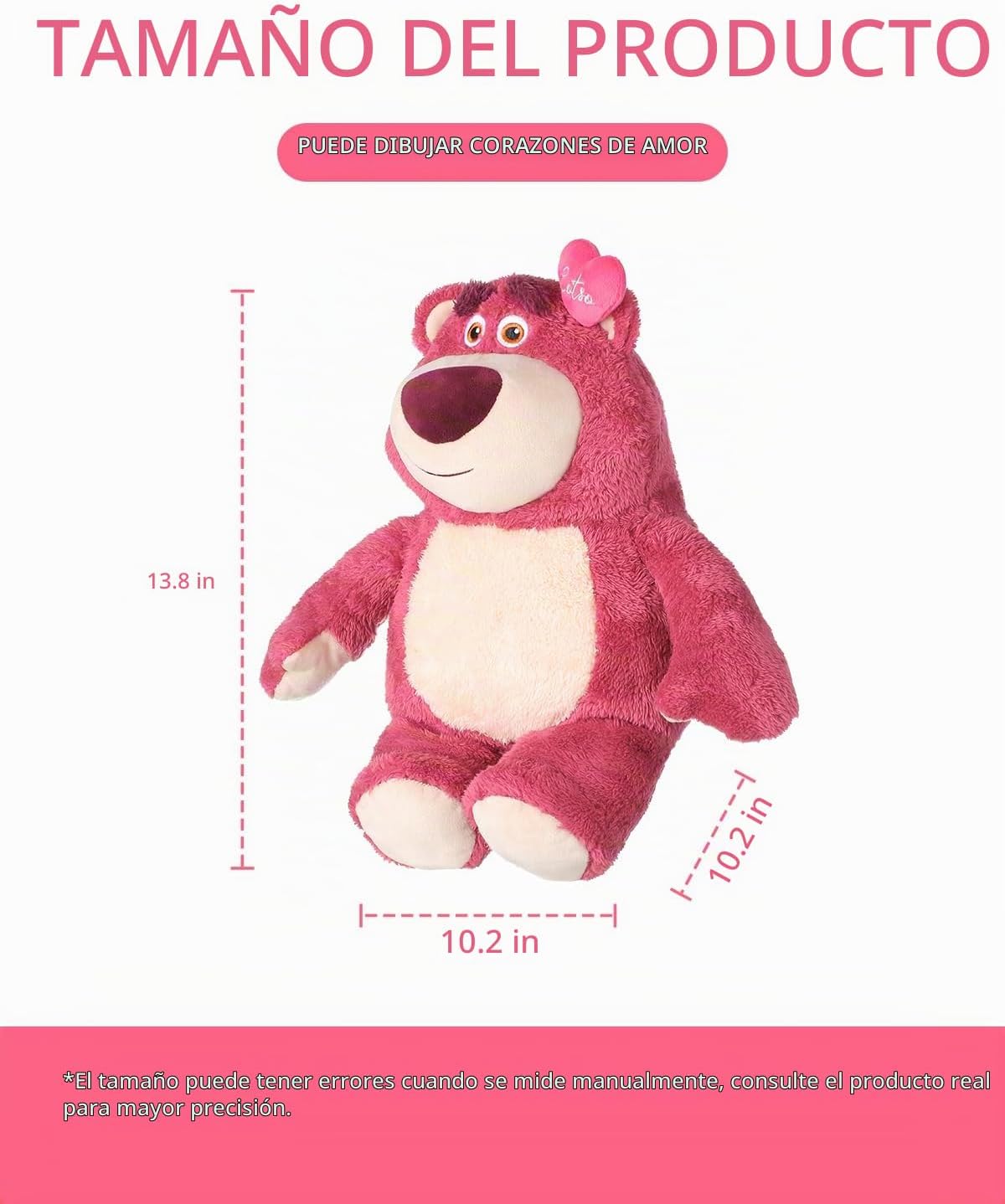MINISO Oso de fresa de Disney Lotso de 14 pulgadas, animales de pel...