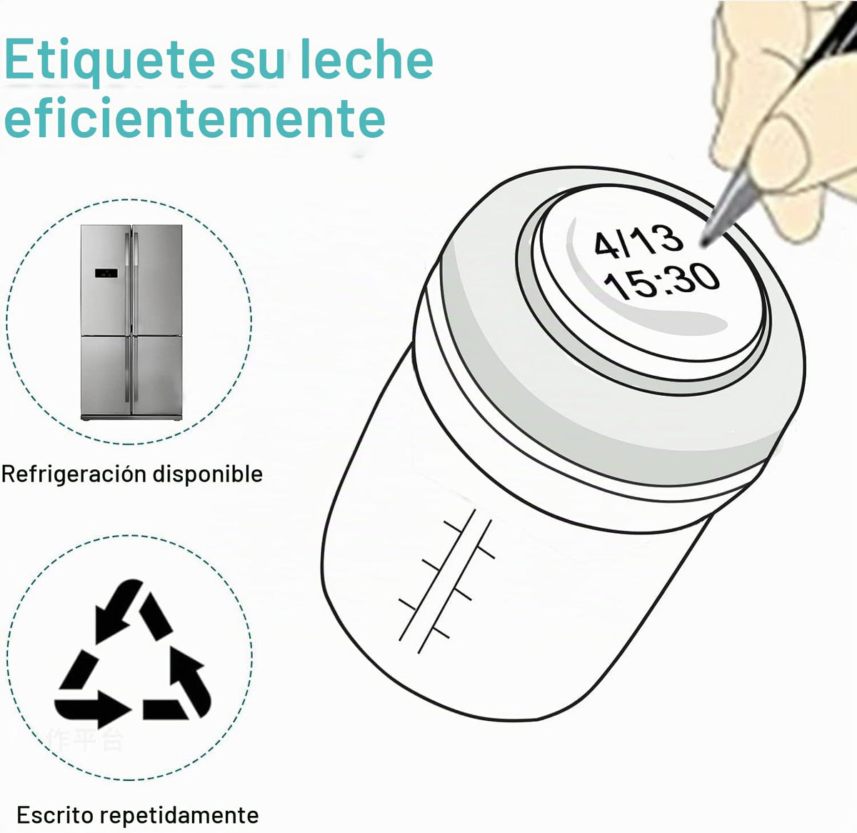 COMI Botella de vidrio de cuello ancho para recolección y almacenam...