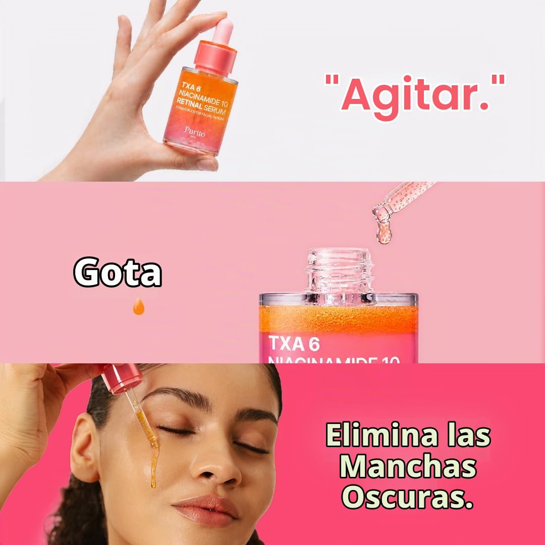 PURITO TXA 6% Niacinamida 10% Suero para pieles sensibles, 1.01 fl....