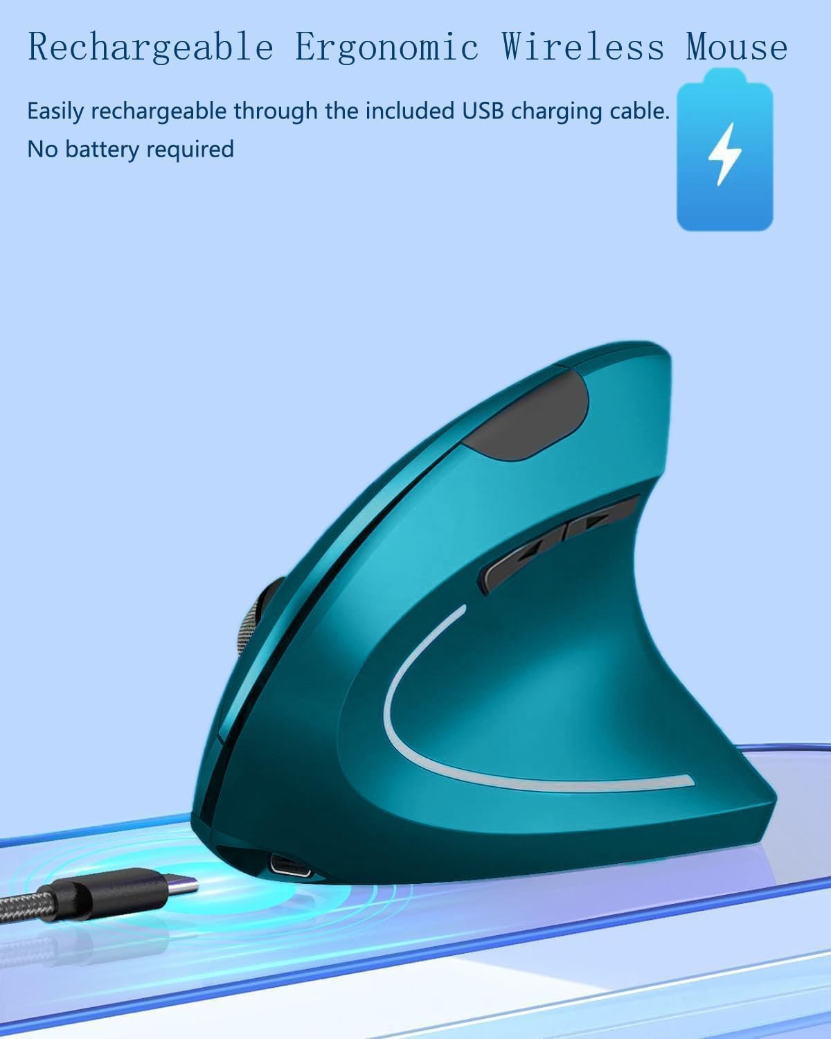 Lhome Ratón vertical inalámbrico 2.4G, Ratones ópticos ergonómicos...