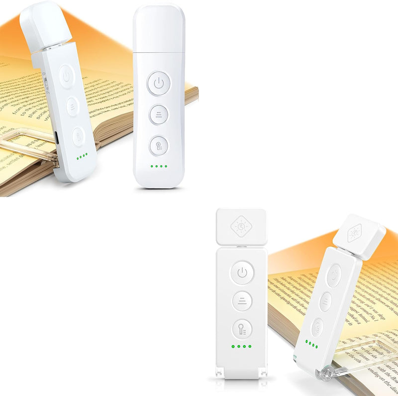 Glocusent Luz de libro de 12 LED, luces portátiles USB-C para leer...